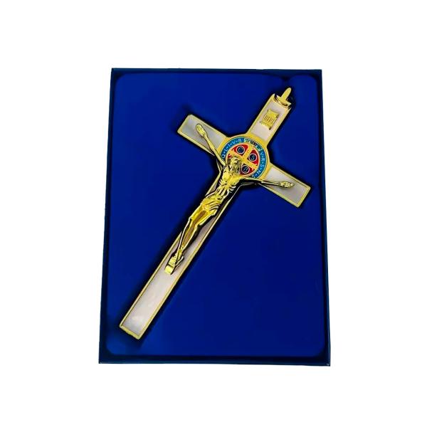 Cruz Metal Resinada luxo 19 cm de parede.