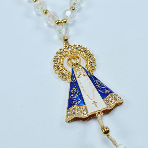 Dezena Luxo Cristal com Strass Nossa Senhora Aparecida (Dúzia)