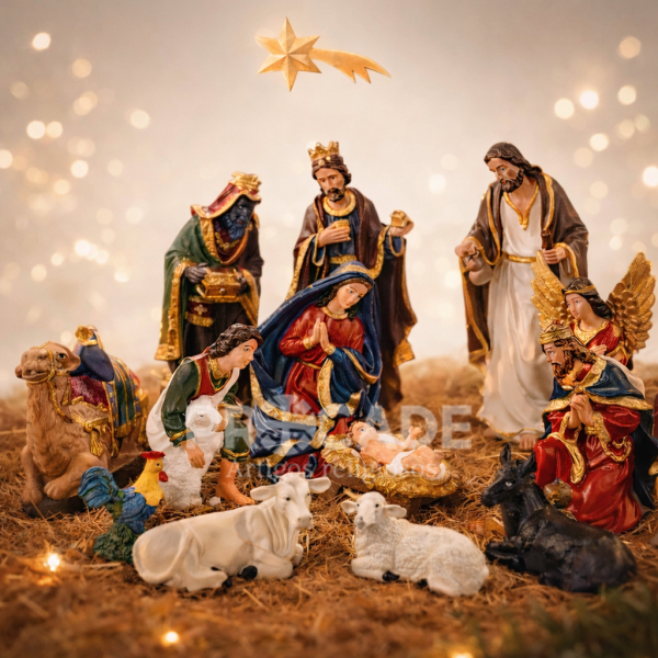 Presépio de 14 peças inquebrável 23 cm 