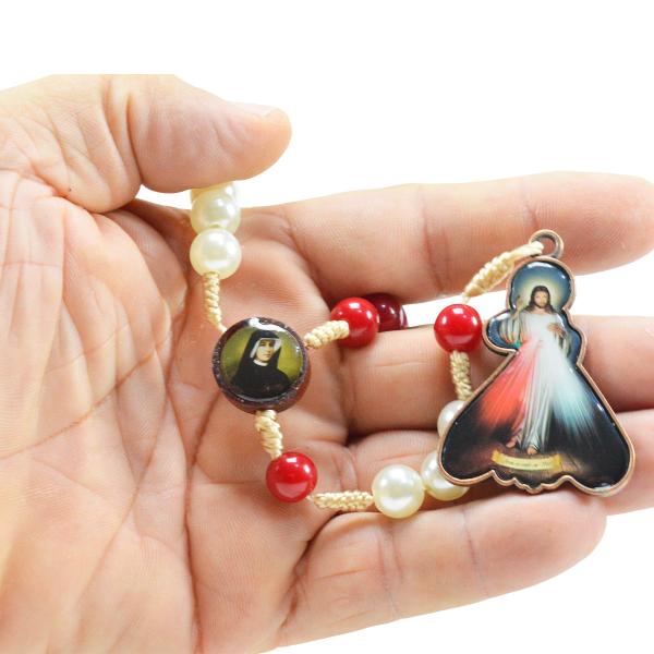 Terço da Misericórdia e Santa Faustina (06 unidades)