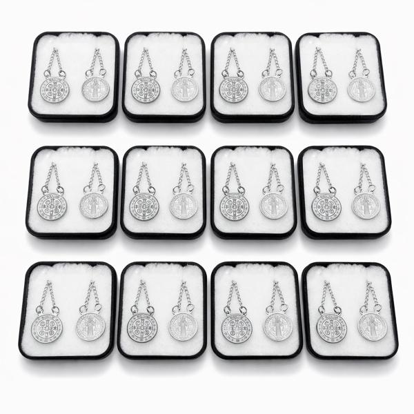 Escapulário prata de São Bento (12 Unidades)
