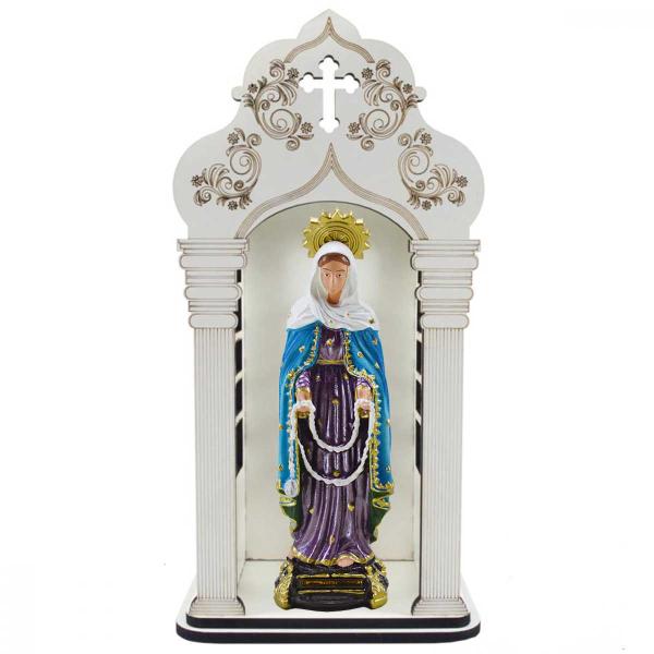 Capela 34 cm com Nossa Senhora das Lágrimas.