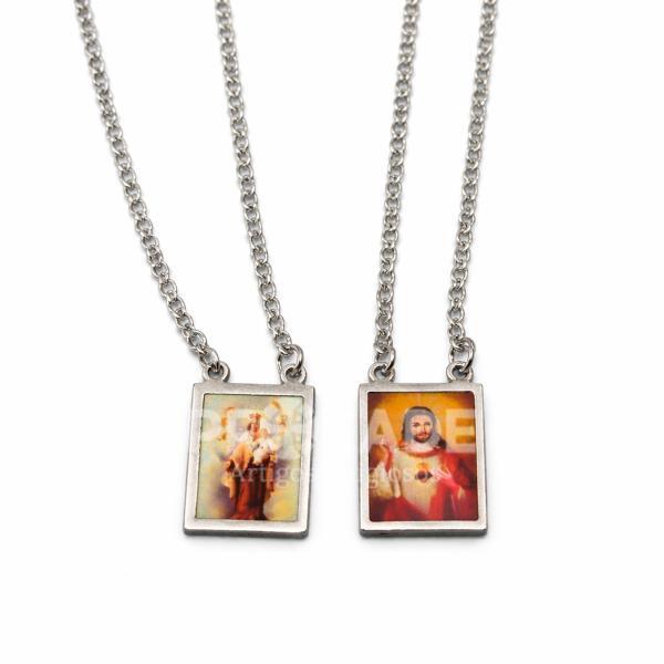 Escapulário de Aço Inox tradicional – Kit com 12 Unidades