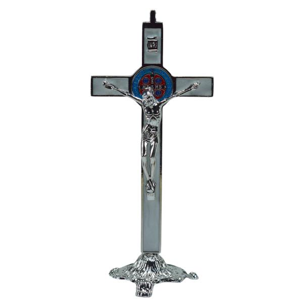 Cruz Metal Resinada luxo Branca 23 cm de mesa