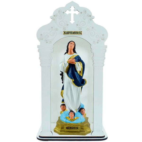 Capela 46 cm com Imagem da Imaculada Conceição 33 cm. (AG)