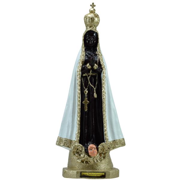 Nossa Senhora Aparecida Branca com Dourado 40 Cm